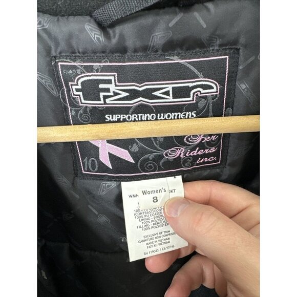 FXR Woman 8 Crush Inked Jacket Snowmobile Black White Winter Coat - Picture 11 of 12